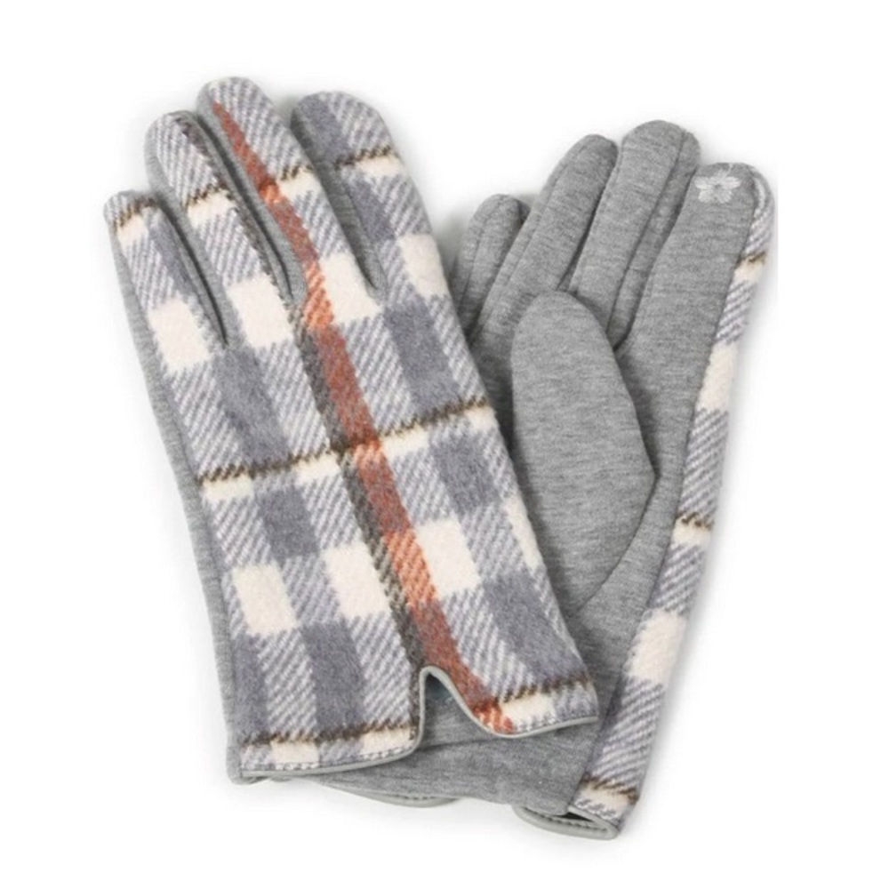 LIB NEW YORK || womans TOUCH SCREEN PLAID GLOVES ONE SiZE Fit ALL